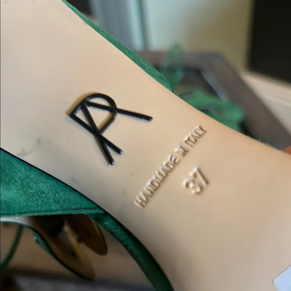 🛑 1 hour sale. Paul Andrew, Green suede heels, laces at ankles, size 37 - Picture 8 of 12
